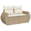 vidaXL Salon de jardin avec coussins 6 pcs beige r&eacute;sine tress&eacute;e