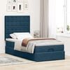 vidaXL Cadre de lit ottoman avec matelas bleu fonc&eacute; 80x200 cm velours