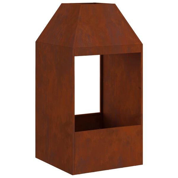 vidaXL Braise Marron 50 x 50 x 100 cm Acier patin&eacute;