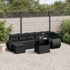vidaXL Salon de jardin 8 pcs avec coussins noir r&eacute;sine tress&eacute;e