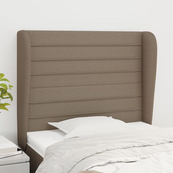 vidaXL T&ecirc;te de lit avec oreilles Taupe 83x23x118/128 cm Tissu