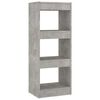 vidaXL Biblioth&egrave;que/s&eacute;parateur de pi&egrave;ce gris b&eacute;ton bois d'ing&eacute;nierie