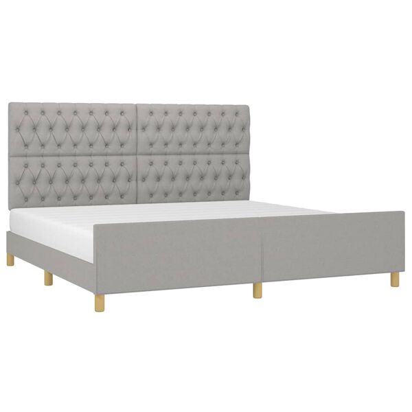 vidaXL Cadre de lit sans matelas avec t&ecirc;te de lit gris clair tissu