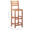 vidaXL Chaises de bar lot de 2 bois d'acacia solide