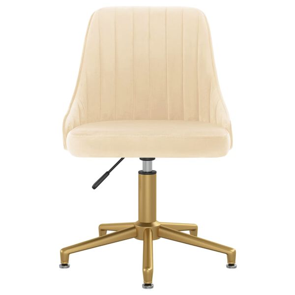 vidaXL Chaise pivotante de salle &agrave; manger Cr&egrave;me Velours