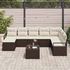 vidaXL Ensemble de canap&eacute; de jardin 9 pcs Marron Poly rotin