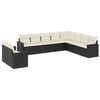vidaXL Salon de jardin 10 pcs avec coussins noir r&eacute;sine tress&eacute;e