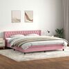 vidaXL Sommier &agrave; lattes de lit avec matelas rose 200x210 cm velours