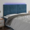 vidaXL T&ecirc;te de lit &agrave; LED Bleu fonc&eacute; 200x5x118/128 cm Velours