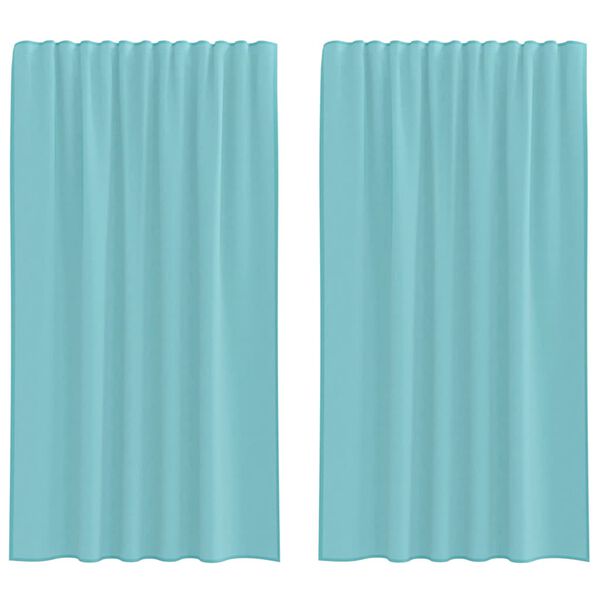 vidaXL Rideaux en voile avec passe-tringles 2 pcs turquoise