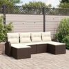 vidaXL Ensemble de canapé de jardin 6 pcs Marron Poly Rattan