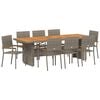 vidaXL Ensemble de salle &agrave; manger pour jardin 9 pc Gris polyrotin