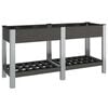 vidaXL Lit sur&eacute;lev&eacute; de jardin avec &eacute;tag&egrave;re Gris 150x50x75 cm WPC
