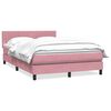 vidaXL Sommier &agrave; lattes de lit avec matelas rose 160x210 cm velours