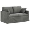 vidaXL Canap&eacute; 2 pcs Gris fonc&eacute; 138 x 78 x 80 cm Velours