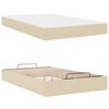 vidaXL Cadre de lit avec matelas avec matelas 2 pcs Crème tissu