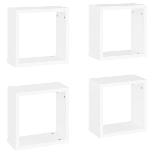 vidaXL &Eacute;tag&egrave;res cube murales 4 pcs blanc 30x15x30 cm