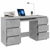 vidaXL Bureau Gris béton 140x50x77 cm Bois d'ingénierie