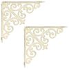 vidaXL Supports d'&eacute;tag&egrave;re murale 2 pc Blanc antique 14 x 14 x 3,5 cm
