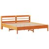vidaXL Cadre de lit sans matelas cire marron 200x200cm bois pin massif