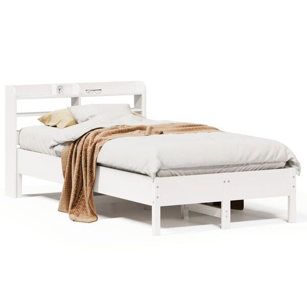 vidaXL Cadre de lit sans matelas blanc 120x190 cm bois de pin massif