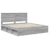 vidaXL Cadre de lit Gris Sonoma 200 x 200 cm Bois de pin massif