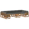 vidaXL Ensemble de canap&eacute;s d'ext&eacute;rieur 11 pc Naturel et Anthracite