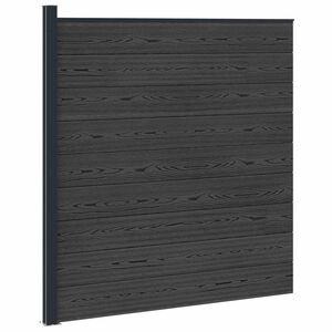 vidaXL Panneau de cl&ocirc;ture WPC et Aluminium Noir