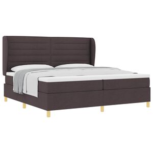 vidaXL Lit &agrave; ressorts avec matelas gris fonc&eacute; 90x190 cm Marron fonc&eacute;