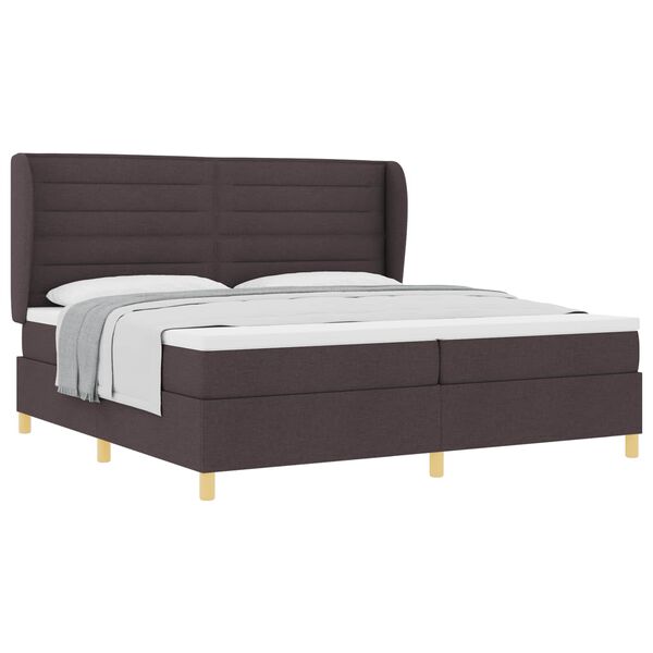 vidaXL Lit &agrave; ressorts avec matelas gris fonc&eacute; 90x190 cm Marron fonc&eacute;