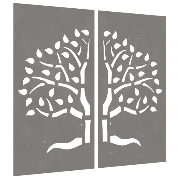 vidaXL D&eacute;corations murales jardin 2 pcs 105x55 cm design d'arbre