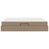 vidaXL Lit avec rangement et matelas 2 pcs Cappuccino Cuir