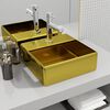 vidaXL Lavabo avec trou pour robinet 38 x 30 x 11,5 cm C&eacute;ramique Dor&eacute;
