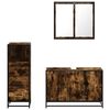 vidaXL Ensemble de meubles de salle de bain 3 pcs Ch&ecirc;ne fum&eacute;