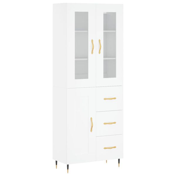vidaXL Buffet haut Blanc 69,5x34x180 cm Bois d'ingénierie