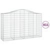 vidaXL Paniers &agrave; gabions arqu&eacute;s 11 pcs 200x50x120/140 cm Fer galvanis&eacute;