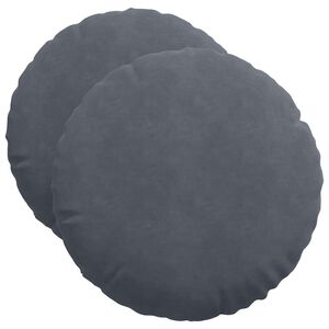 vidaXL Coussins de si&egrave;ge 2 pc Velours Gris fonc&eacute; &Oslash;50 x 19 cm