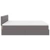 vidaXL Lit ottoman avec matelas & LED Gris 160x200cm similicuir
