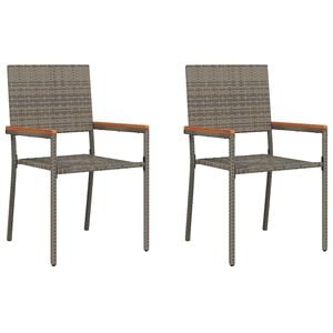 vidaXL Chaises empilables de jardin 2 pc Gris et marron