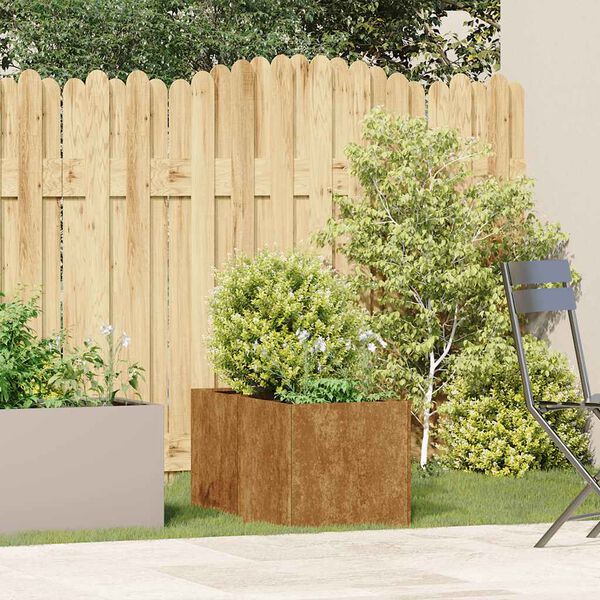 vidaXL Jardini&egrave;re rouill&eacute; 40x80x40 cm acier inoxydable