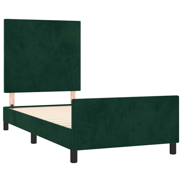 vidaXL Cadre de lit sans matelas vert fonc&eacute; 100x200 cm velours