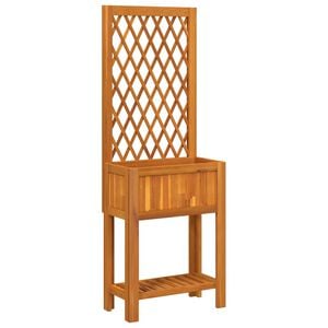 vidaXL Jardini&egrave;re avec treillis et &eacute;tag&egrave;re bois massif d'acacia