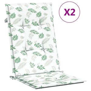 vidaXL Coussins de chaise &agrave; dossier haut lot de 2 mod&egrave;le de feuille