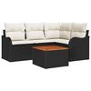 vidaXL Ensemble de canap&eacute; de jardin 5 pc Noir polyrotin