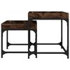 vidaXL Tables d'appoint 2 pcs Ch&ecirc;ne fum&eacute; Bois d'ing&eacute;nierie