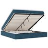 vidaXL Cadre de lit ottoman avec matelas bleu fonc&eacute; 200x200 cm velours