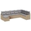vidaXL Ensemble de canap&eacute; de jardin 8 pc Beige polyrotin