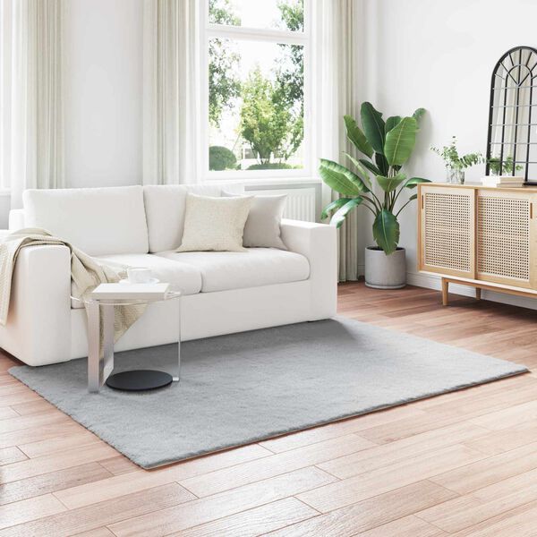 vidaXL Tapis antid&eacute;rapant en fausse de lapin Olite Gris 120 x 170 cm