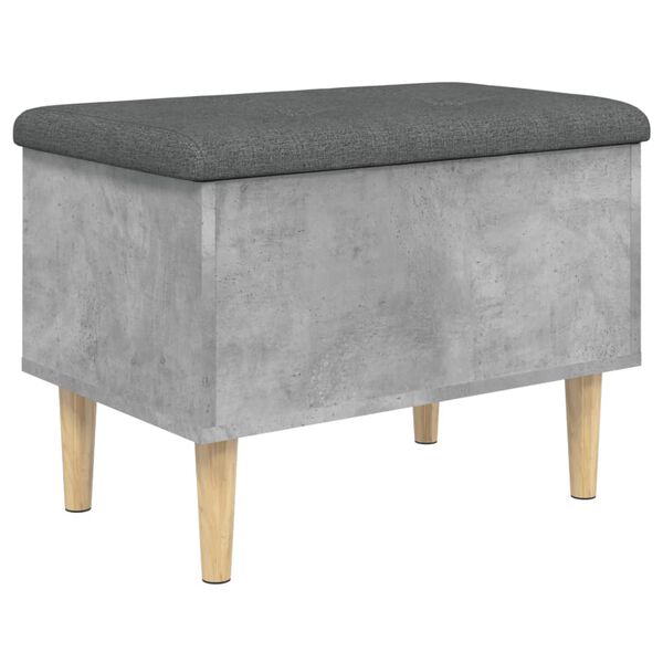 vidaXL Banc de rangement gris b&eacute;ton 62x42x46 cm bois d'ing&eacute;nierie