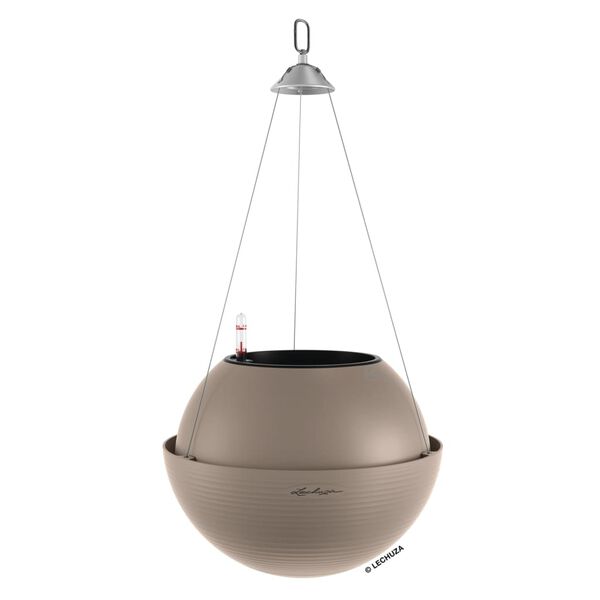 LECHUZA Jardini&egrave;re suspendue BOLA Color 32 ALL-IN-ONE Marron sable